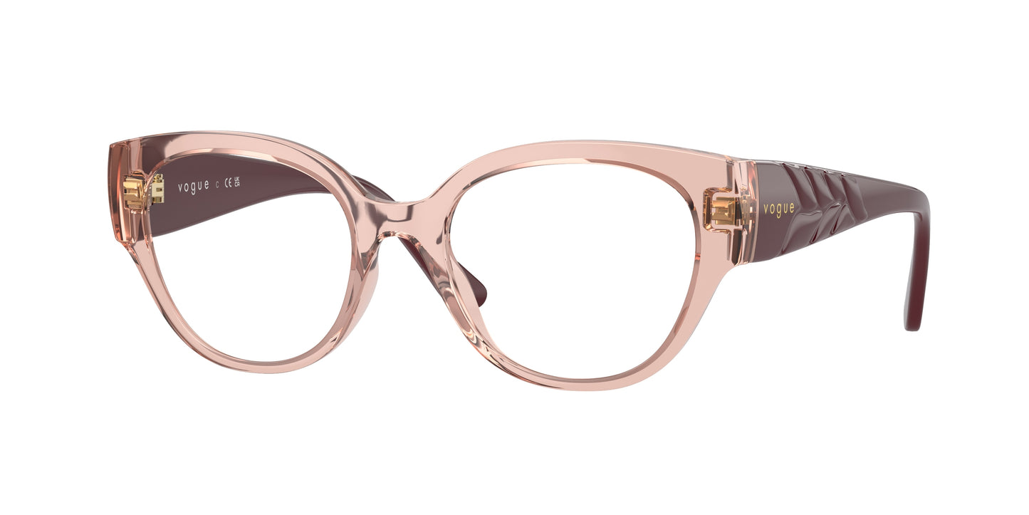 Vogue VO5482 Phantos Eyeglasses 2864-Transparent Pink 52-135-18 - Color Map Pink