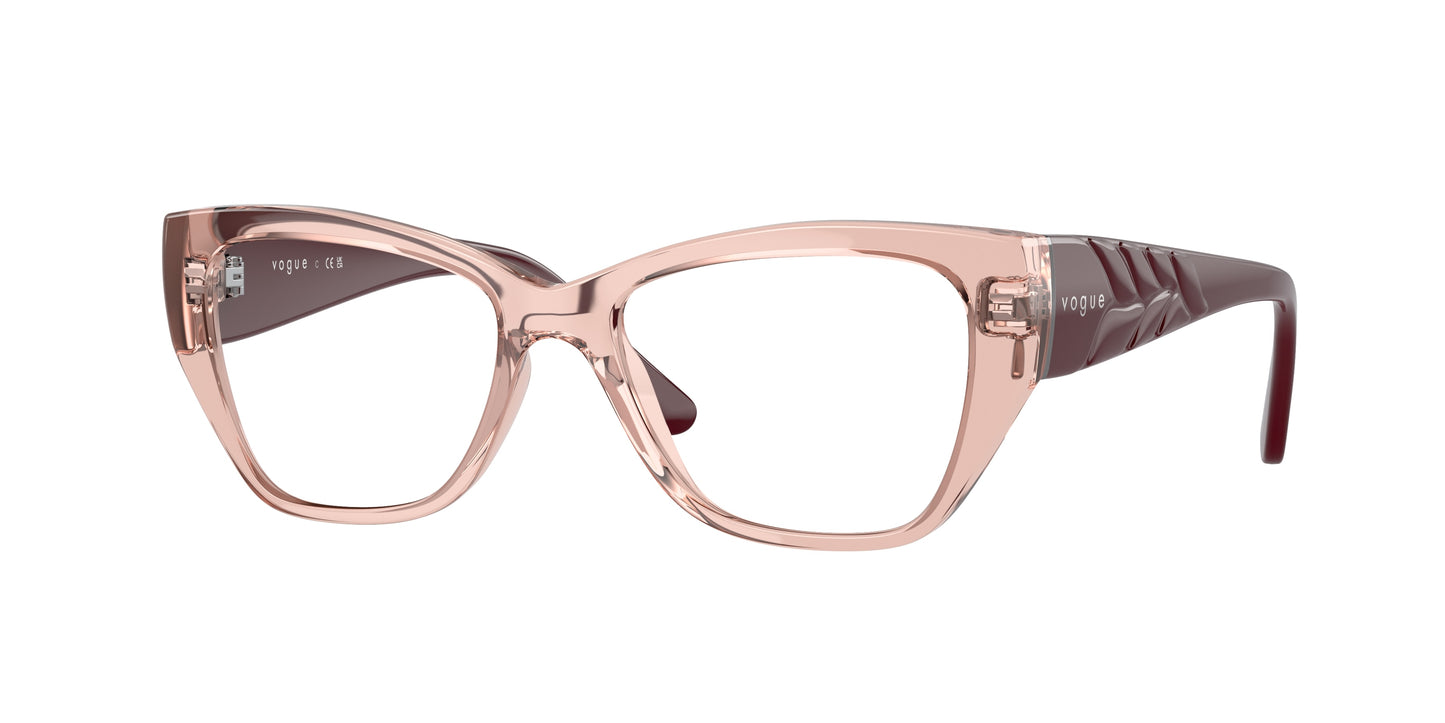 Vogue VO5483 Butterfly Eyeglasses 2864-Transparent Pink 52-135-16 - Color Map Pink