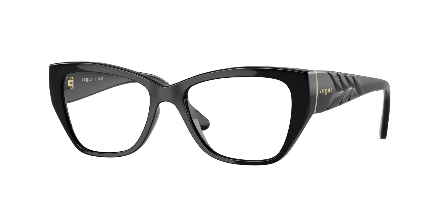 Vogue VO5483 Butterfly Eyeglasses W44-Black 52-135-16 - Color Map Black