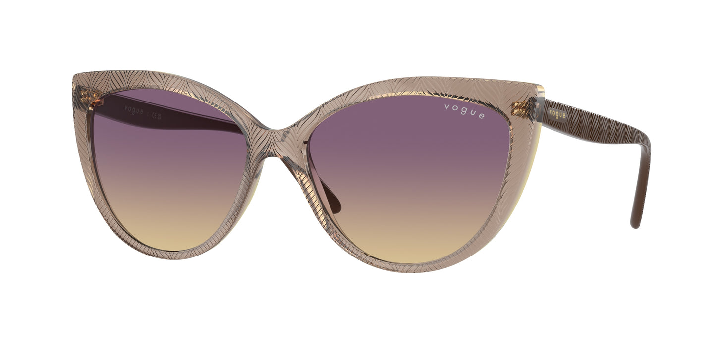 Vogue VO5484S Cat Eye Sunglasses 294070-Transparent Brown 57-140-16 - Color Map Brown