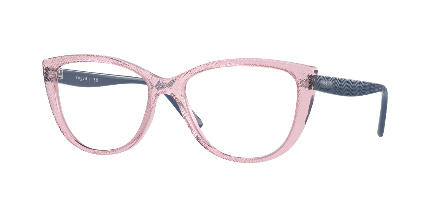 Vogue VO5485 Cat Eye Eyeglasses 3044-Transparent Light Pink 54-140-16 - Color Map Pink