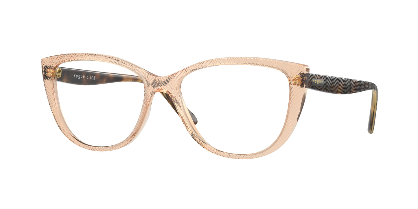 Vogue VO5485 Cat Eye Eyeglasses 3052-Transparent Peach 54-140-16 - Color Map Pink