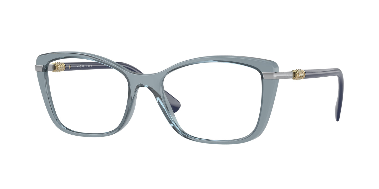 Vogue VO5487B Butterfly Eyeglasses 2966-Transparent Azure 54-140-17 - Color Map Blue
