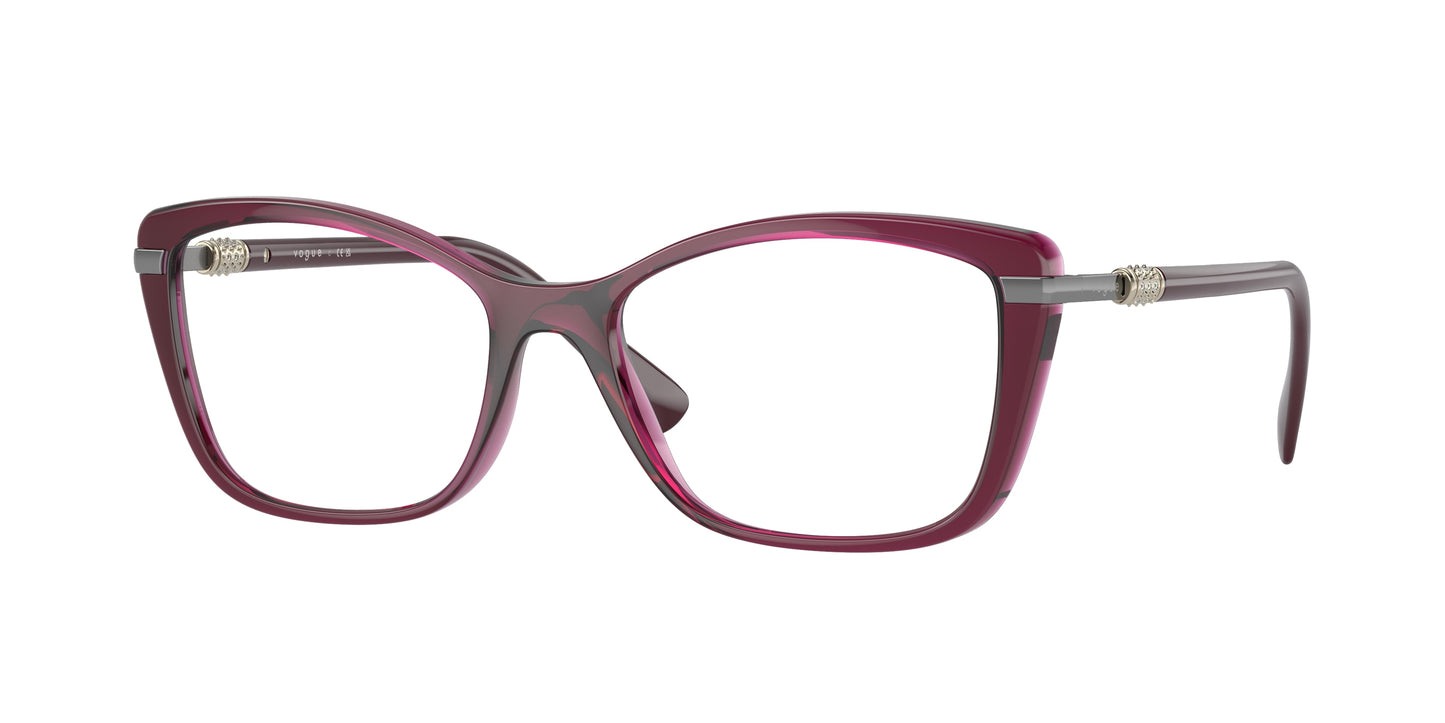 Vogue VO5487B Butterfly Eyeglasses 2989-Transparent Cherry 54-140-17 - Color Map Violet
