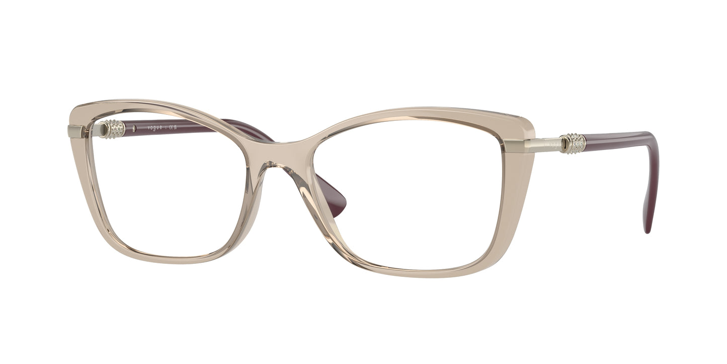 Vogue VO5487B Butterfly Eyeglasses 2990-Transparent Light Brown 54-140-17 - Color Map Brown