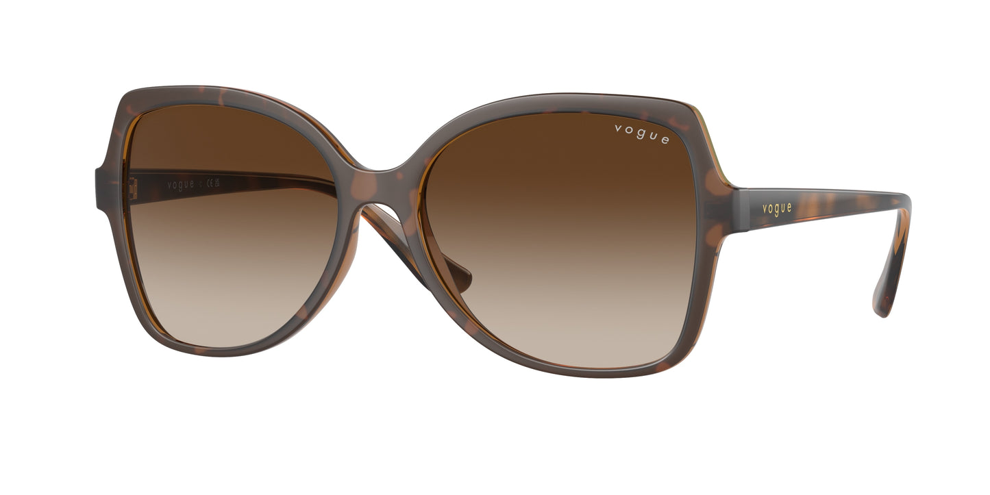 Vogue VO5488S Butterfly Sunglasses 238613-Top Havana/Transparent Brown 56-140-16 - Color Map Brown
