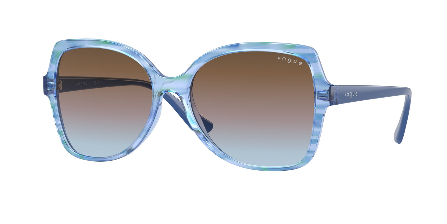 Vogue VO5488S Butterfly Sunglasses 306048-Top Texture Green/Blue 56-140-16 - Color Map Green