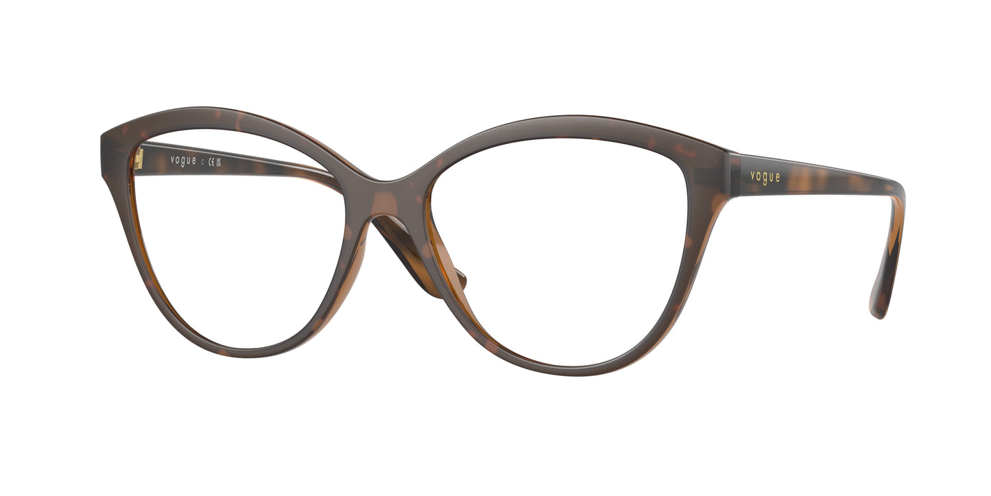 Vogue VO5489 Phantos Eyeglasses 2386-Top Havana/Transparent Brown 54-140-16 - Color Map Brown