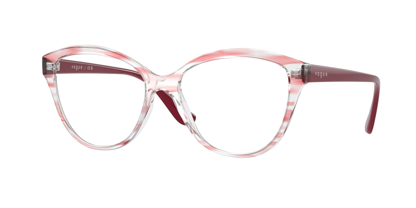Vogue VO5489 Phantos Eyeglasses 3059-Top Texture Red/Transparent 54-140-16 - Color Map Red