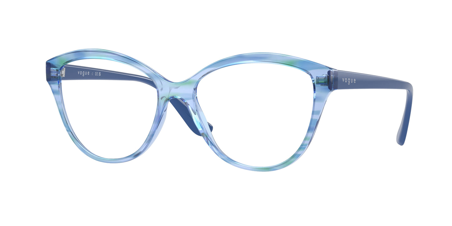 Vogue VO5489 Phantos Eyeglasses 3060-Top Texture Green/Blue 54-140-16 - Color Map Green