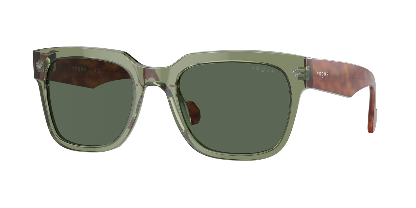 Vogue VO5490S Square Sunglasses 282171-Transparent Green 54-145-21 - Color Map Green