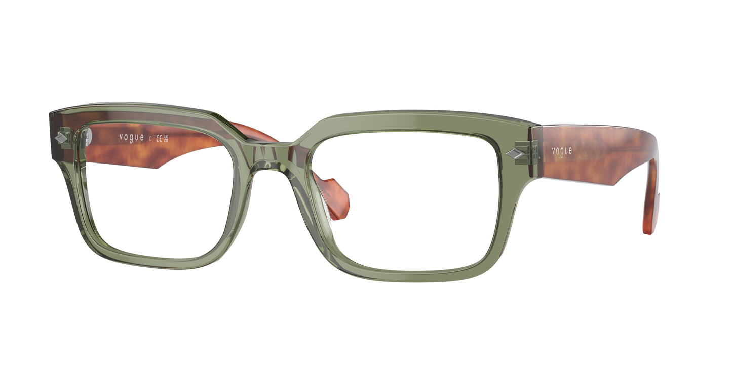Vogue VO5491 Pillow Eyeglasses 2821-Transparent Green 53-145-20 - Color Map Green
