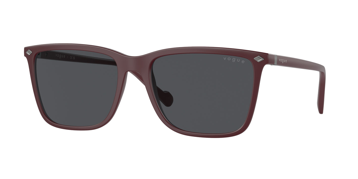 Vogue VO5493S Pillow Sunglasses 304887-Semi Matt Full Wine Red 58-145-18 - Color Map Red