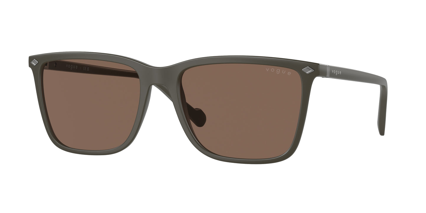 Vogue VO5493S Pillow Sunglasses 305773-Semi Matte Full Military Green 56-145-18 - Color Map Green