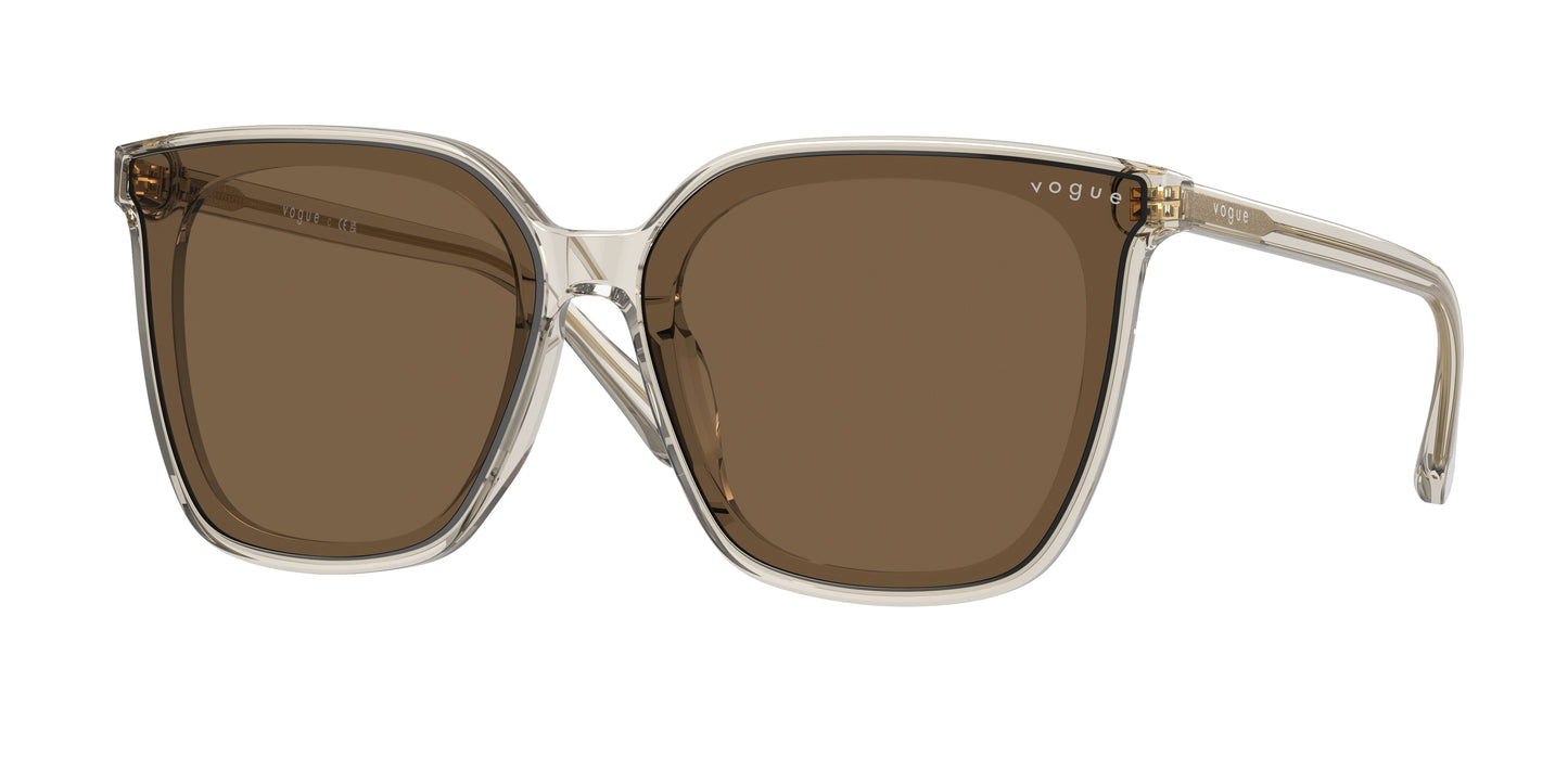Vogue VO5499SD Square Sunglasses 299873-Transparent Brown 64-145-13 - Color Map Brown