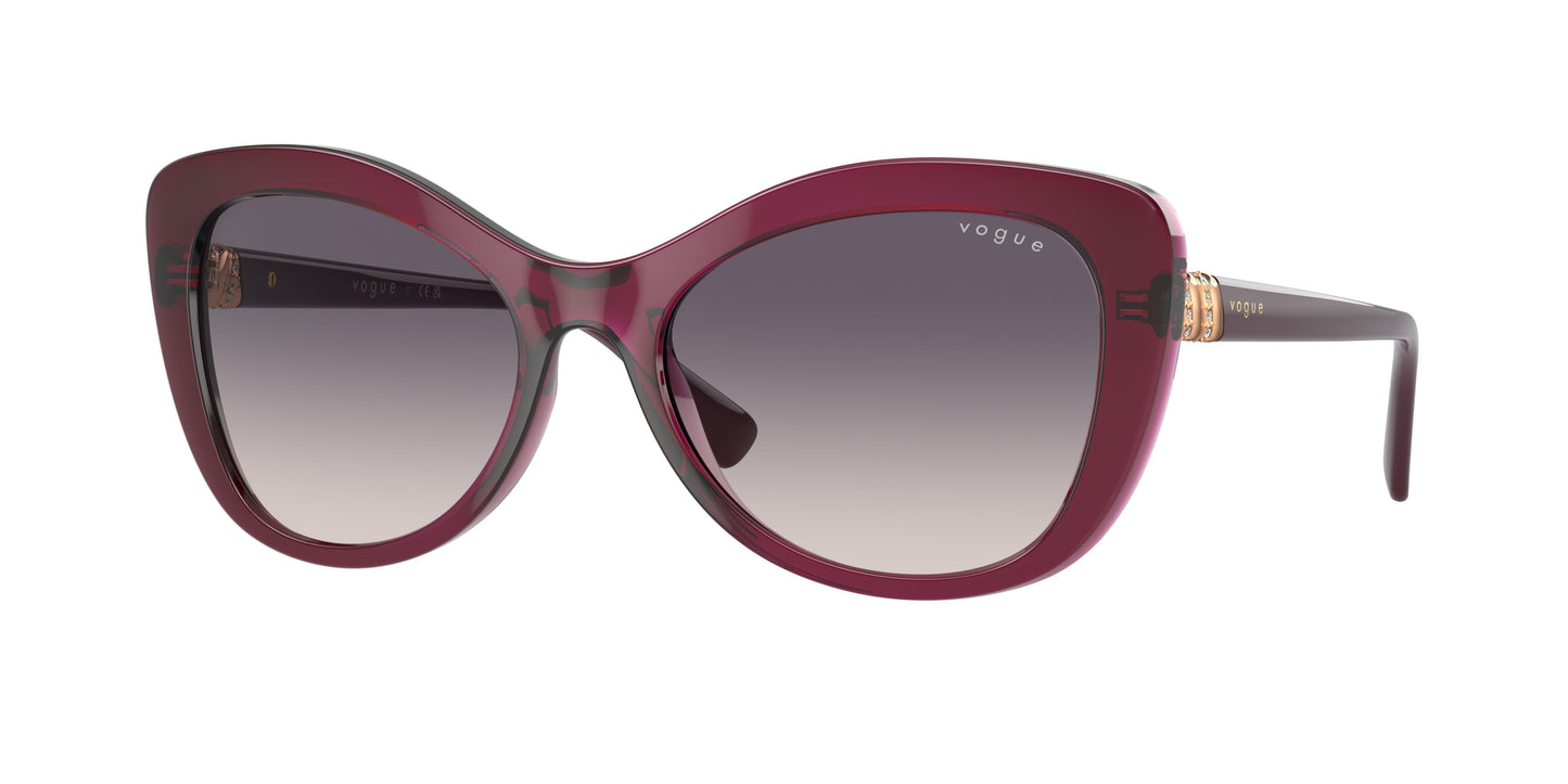 Vogue VO5515SB Butterfly Sunglasses 298936-Transparent Cherry 55-140-18 - Color Map Violet