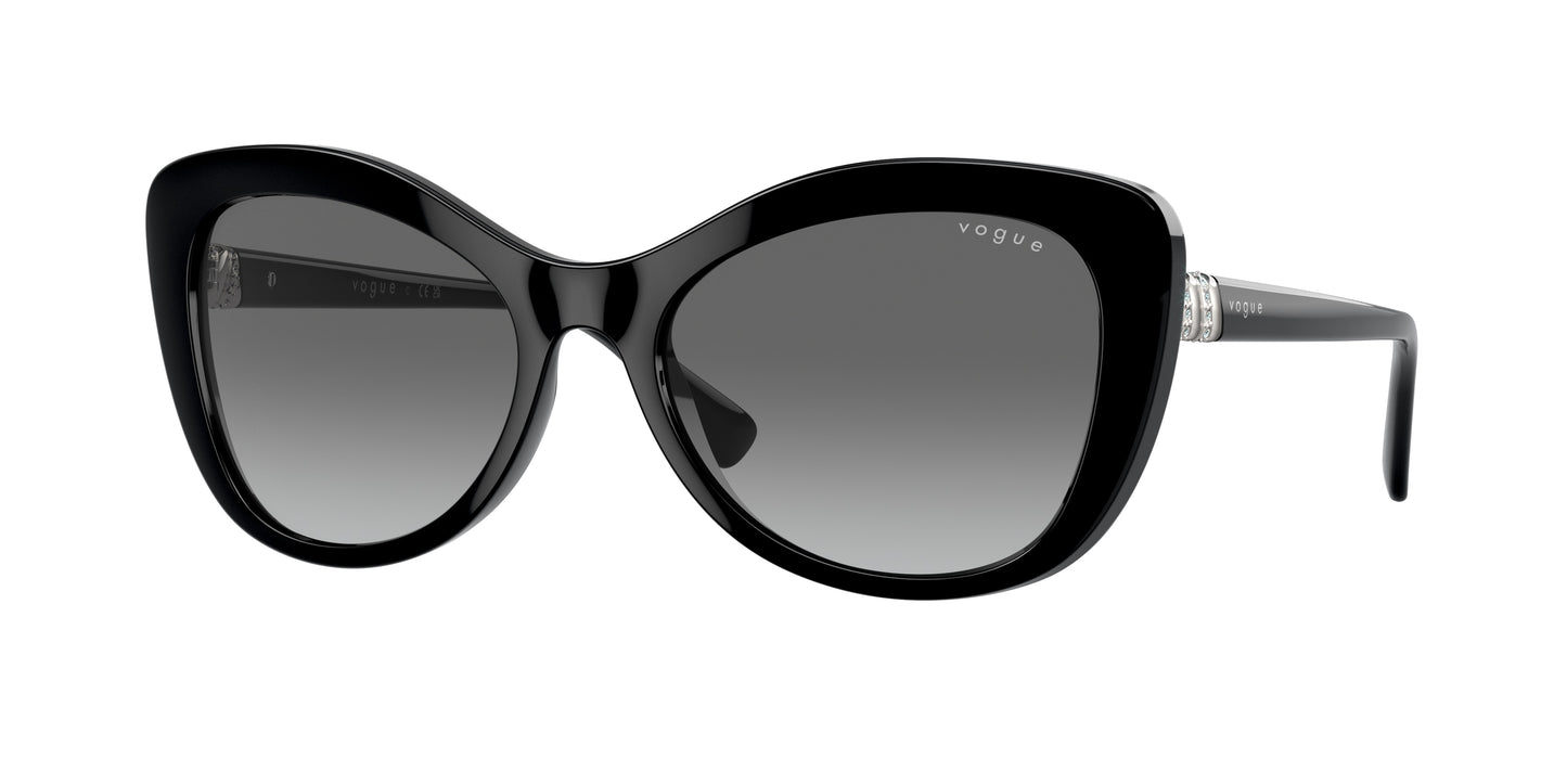 Vogue VO5515SB Butterfly Sunglasses W44/11-Black 55-140-18 - Color Map Black