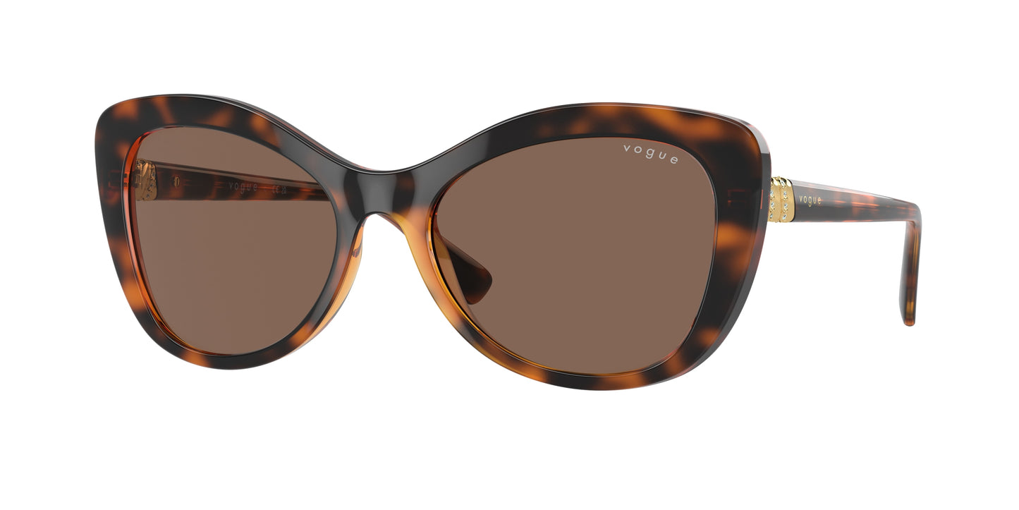 Vogue VO5515SB Butterfly Sunglasses W65673-Dark Havana 55-140-18 - Color Map Brown