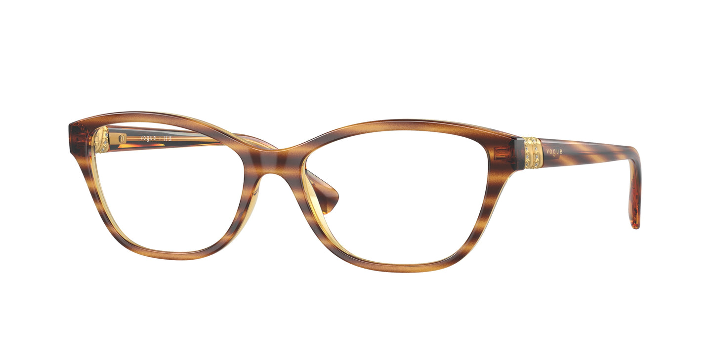 Vogue VO5516B Pillow Eyeglasses 1508-Striped Dark Havana 53-140-16 - Color Map Brown
