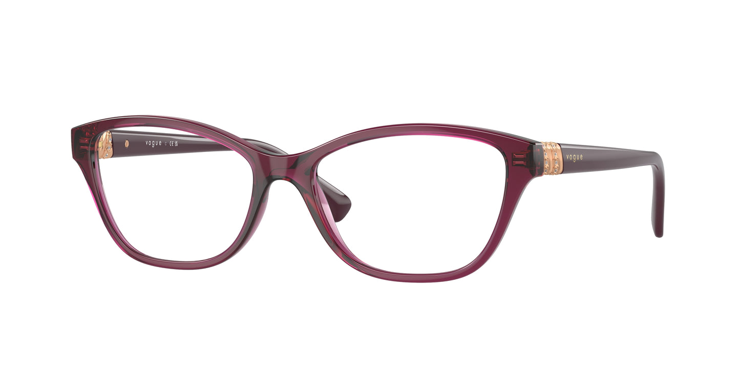 Vogue VO5516B Pillow Eyeglasses 2989-Transparent Cherry 53-140-16 - Color Map Violet