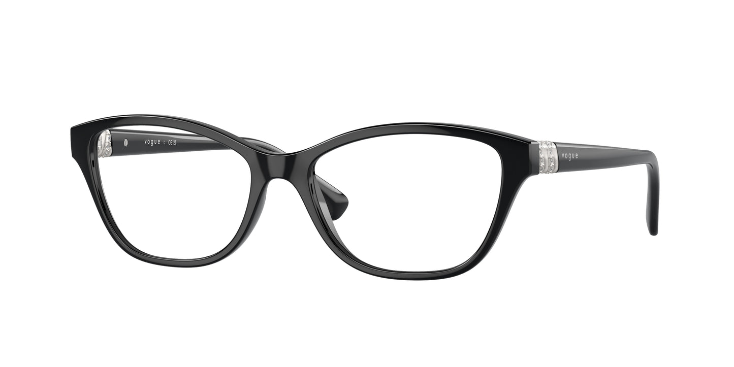 Vogue VO5516B Pillow Eyeglasses W44-Black 53-140-16 - Color Map Black