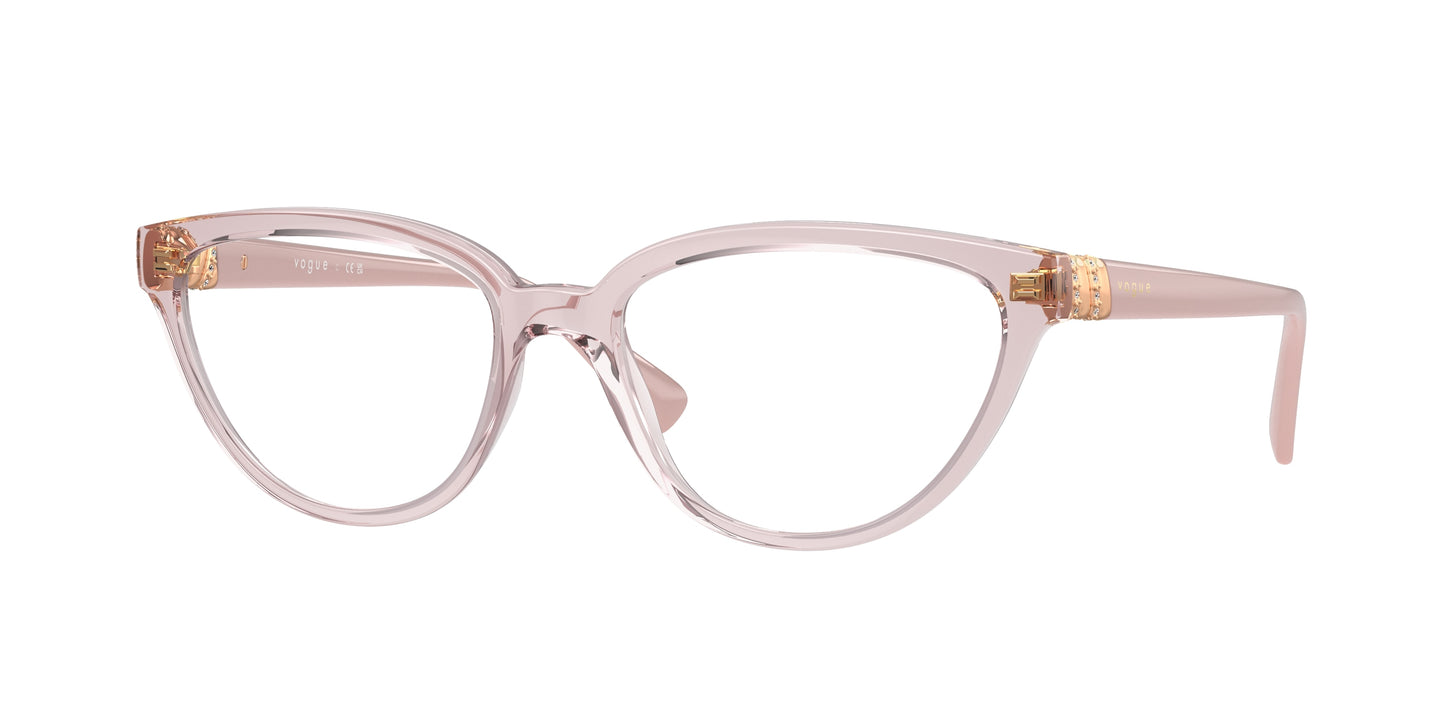 Vogue VO5517B Cat Eye Eyeglasses 2942-Transparent Pink 54-140-17 - Color Map Pink