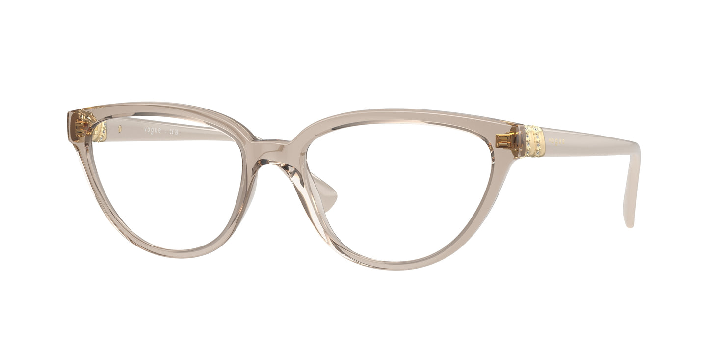 Vogue VO5517B Cat Eye Eyeglasses 2990-Transparent Light Brown 52-140-17 - Color Map Brown