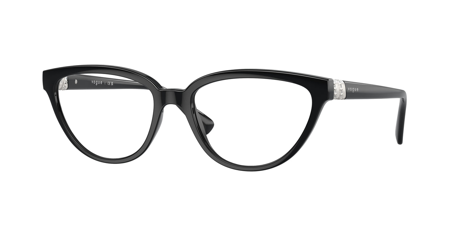 Vogue VO5517B Cat Eye Eyeglasses W44-Black 54-140-17 - Color Map Black