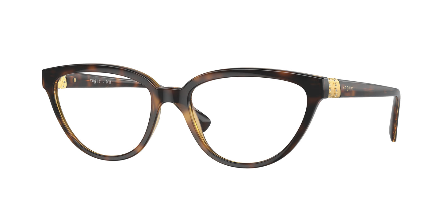 Vogue VO5517B Cat Eye Eyeglasses W656-Dark Havana 54-140-17 - Color Map Brown