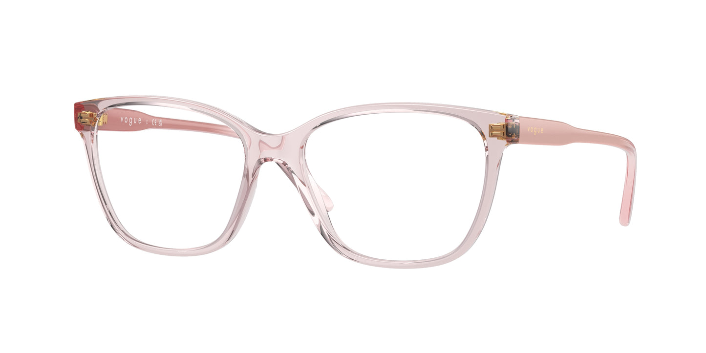 Vogue VO5518F Pillow Eyeglasses 2942-Transparent Pink 53-140-15 - Color Map Pink