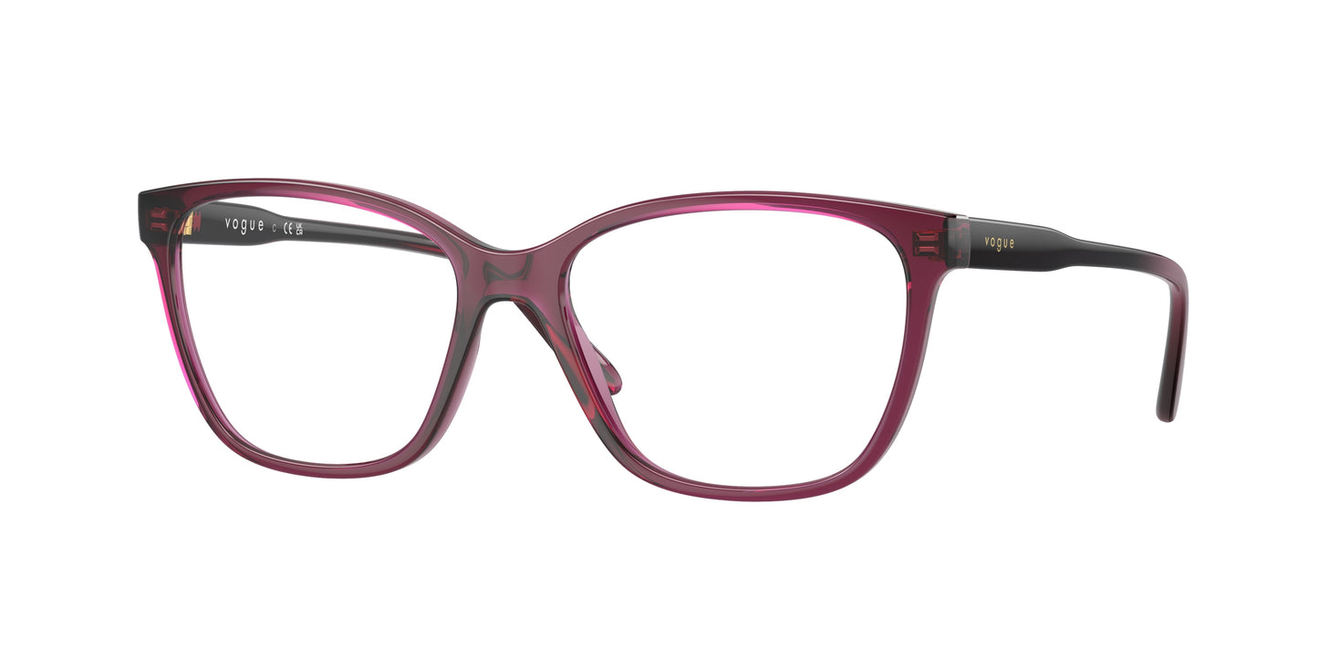 Vogue VO5518 Pillow Eyeglasses 2989-Transparent Dark Cherry 53-140-16 - Color Map Red