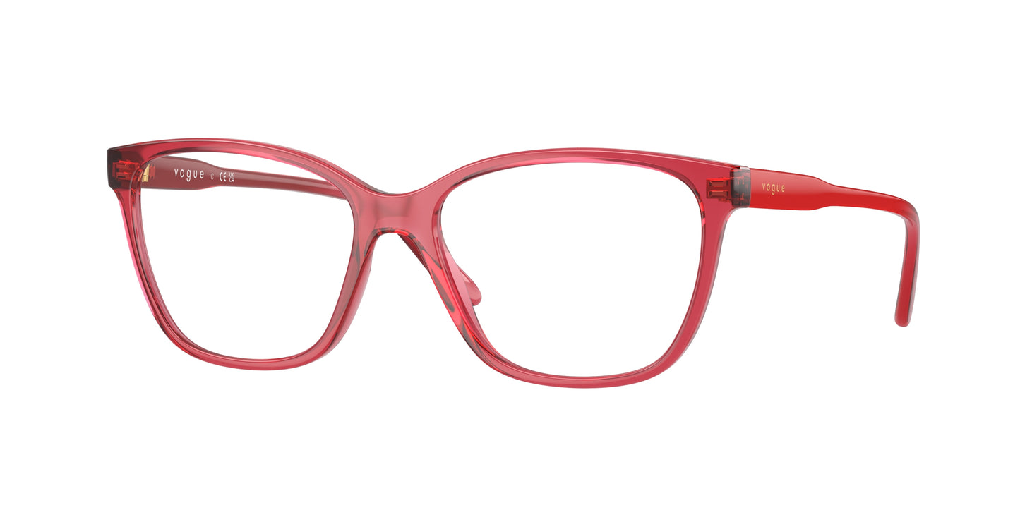 Vogue VO5518 Pillow Eyeglasses 3084-Transparent Red 53-140-16 - Color Map Red
