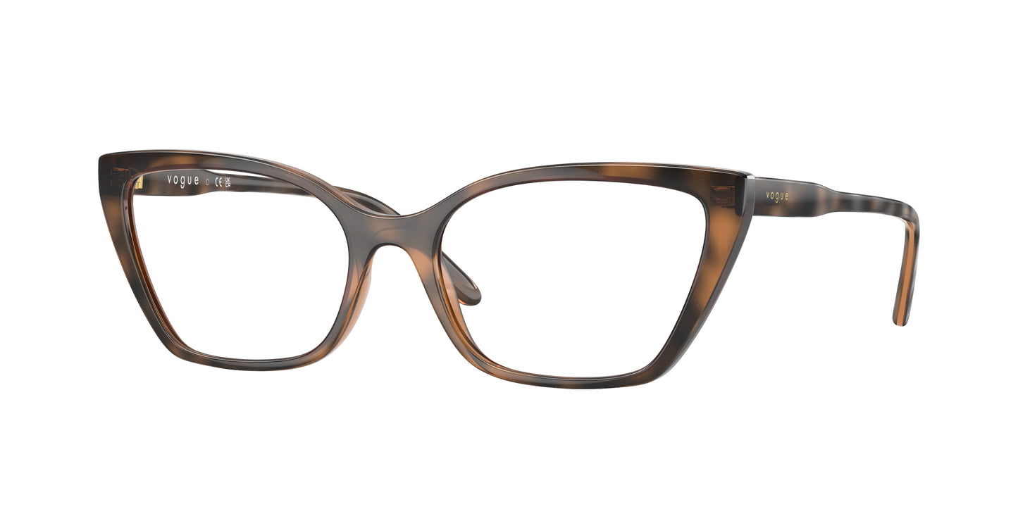 Vogue VO5519 Cat Eye Eyeglasses 2386-Top Dark Havana/Light Brown 54-140-17 - Color Map Brown