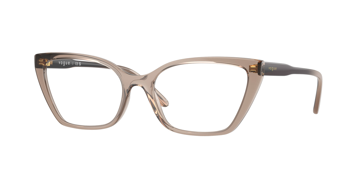 Vogue VO5519 Cat Eye Eyeglasses 2940-Transparent Caramel 54-140-17 - Color Map Brown