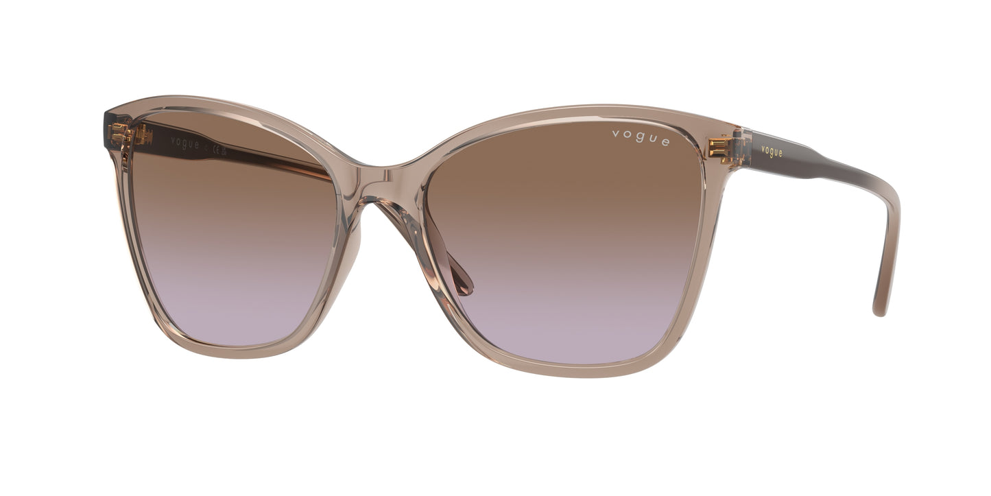 Vogue VO5520S Butterfly Sunglasses 294068-Transparent Caramel 56-140-17 - Color Map Brown