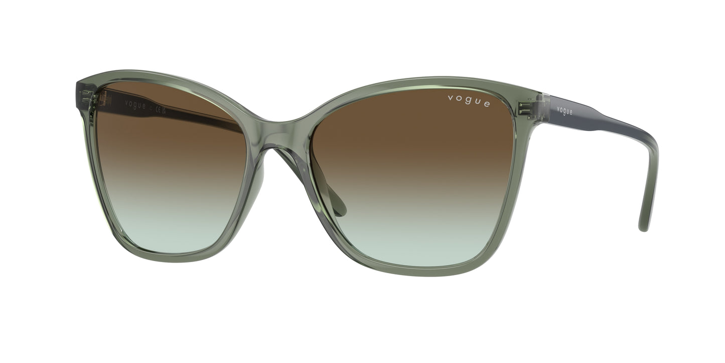 Vogue VO5520S Butterfly Sunglasses 3086E8-Transparent Mallard Green 56-140-17 - Color Map Green