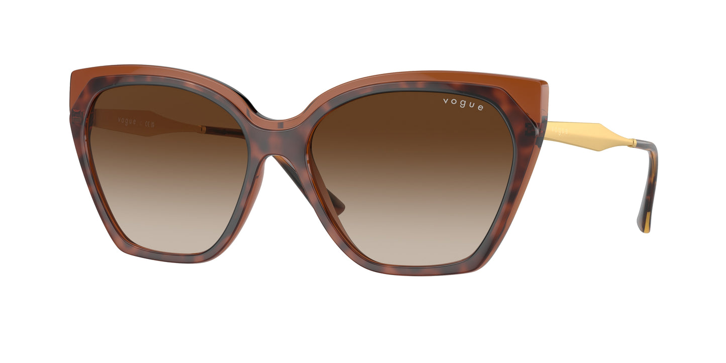 Vogue VO5521S Cat Eye Sunglasses 238613-Top Dark Havana/Light Brown 57-140-16 - Color Map Brown