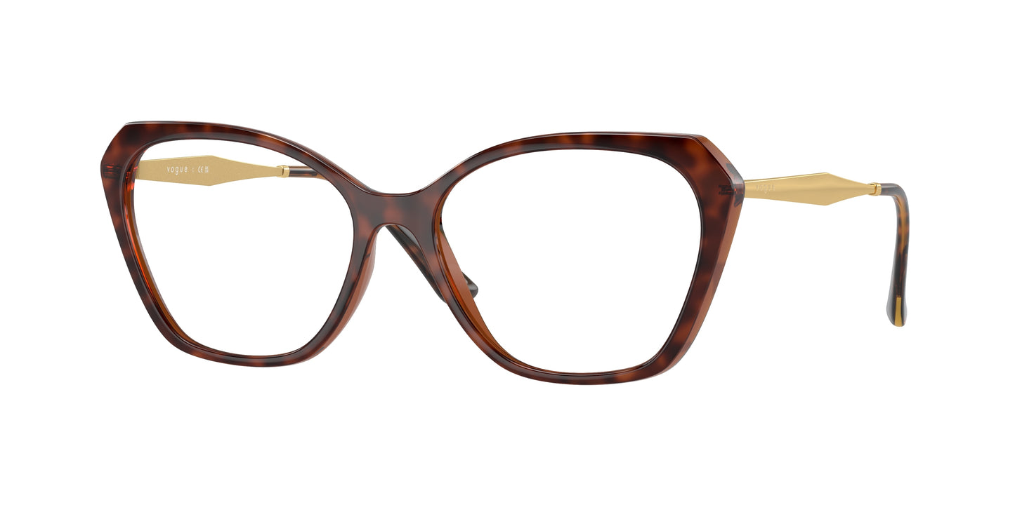 Vogue VO5522 Irregular Eyeglasses 2386-Top Dark Havana/Light Brown 54-140-16 - Color Map Brown