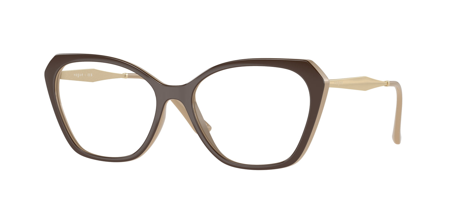 Vogue VO5522 Irregular Eyeglasses 3101-Top Brown/Nude 54-140-16 - Color Map Brown
