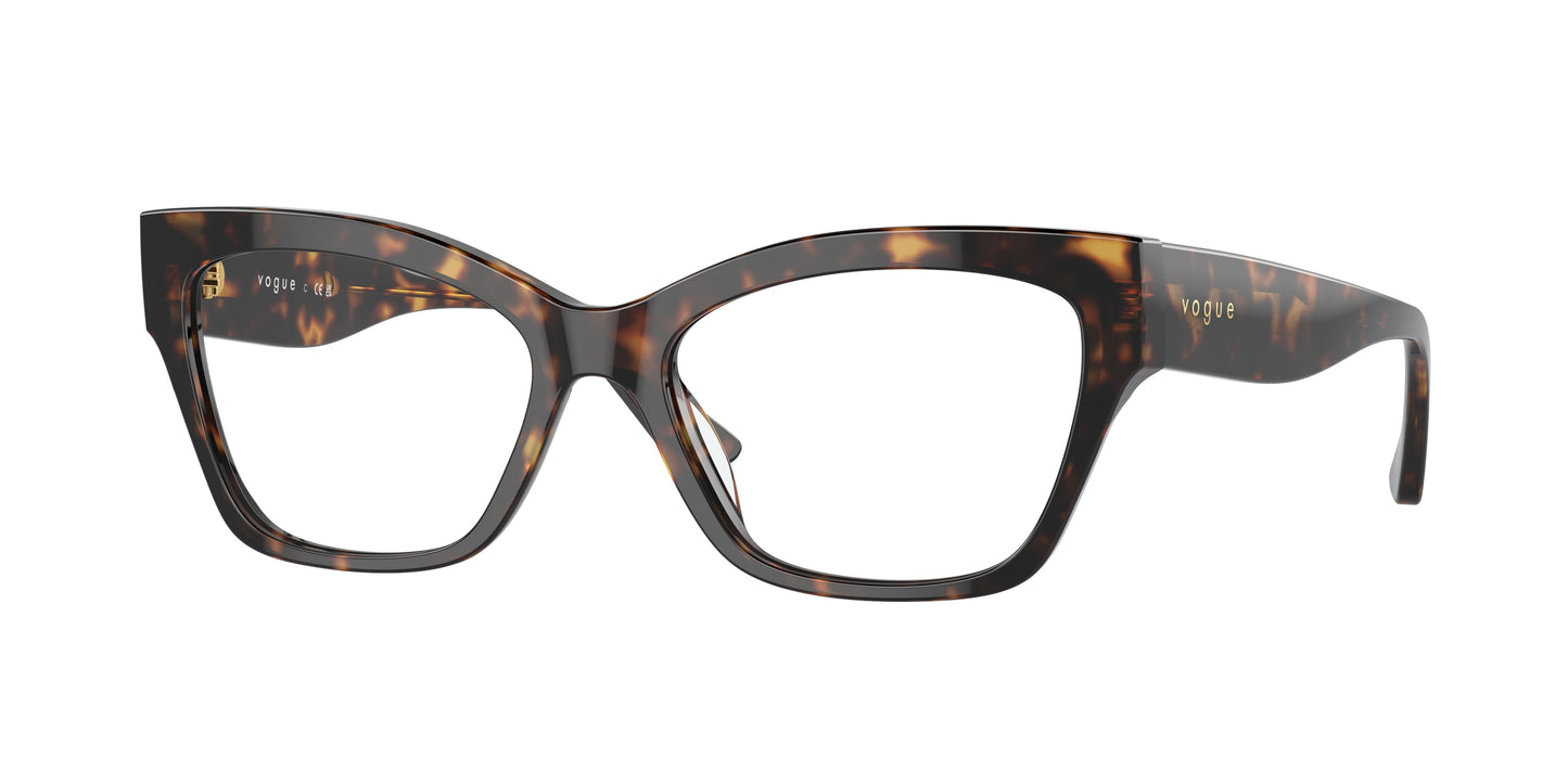 Vogue VO5523F Cat Eye Eyeglasses W656-Dark Havana 54-140-17 - Color Map Brown