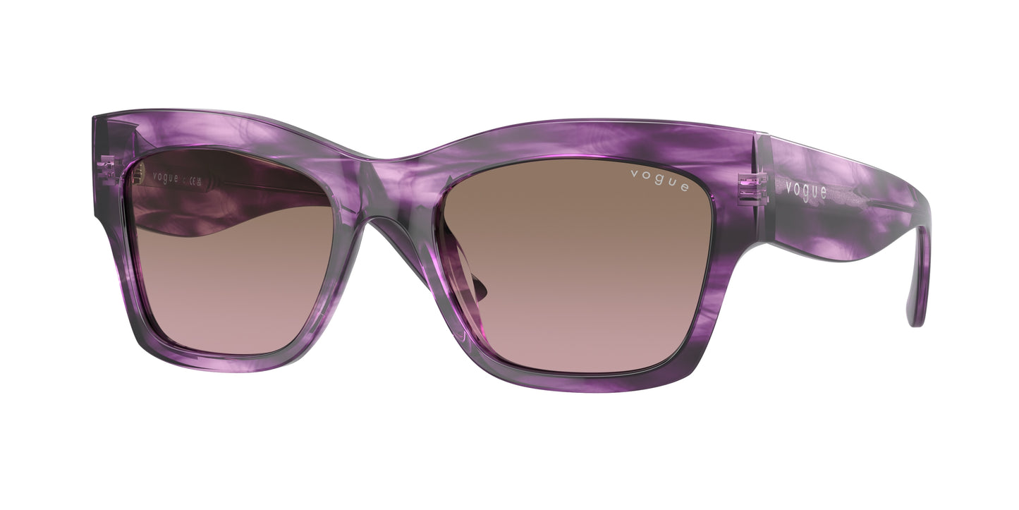 Vogue VO5524SF Pillow Sunglasses 309014-Purple Havana 54-140-20 - Color Map Violet