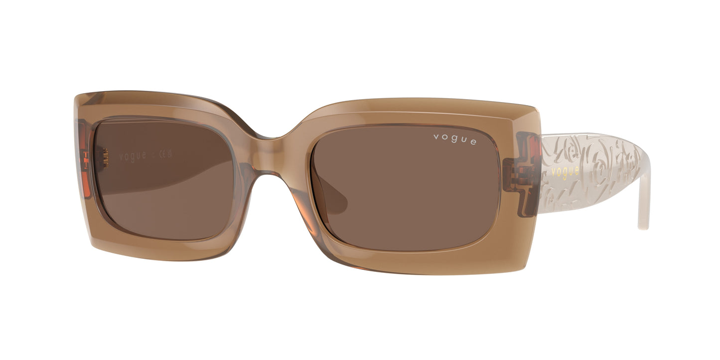 Vogue VO5526S Rectangle Sunglasses 309373-Opal Brown 52-135-21 - Color Map Brown
