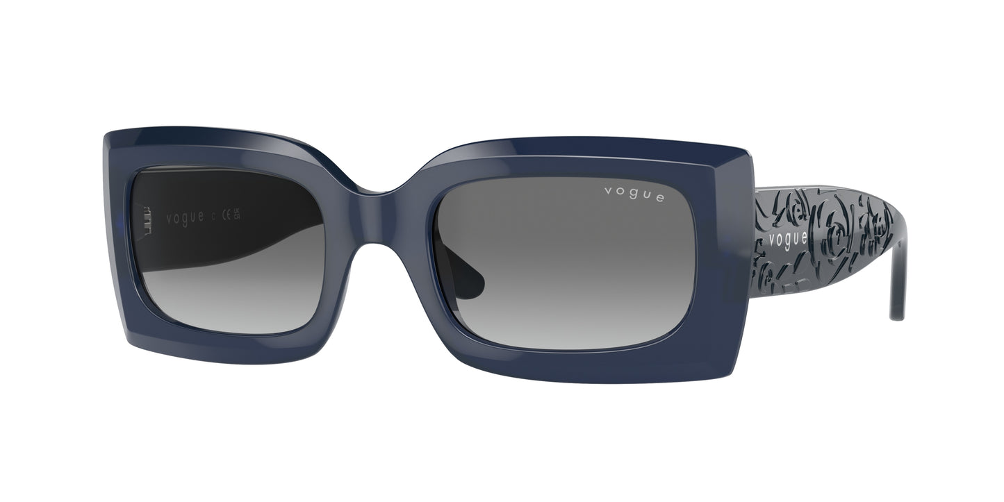 Vogue VO5526S Rectangle Sunglasses 309511-Opal Dark Blue 52-135-21 - Color Map Blue