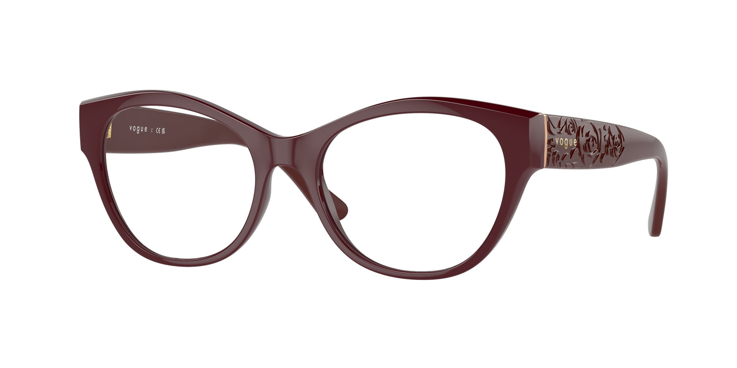 Vogue VO5527F Irregular Eyeglasses 2139-Opal Red 52-135-17 - Color Map Red