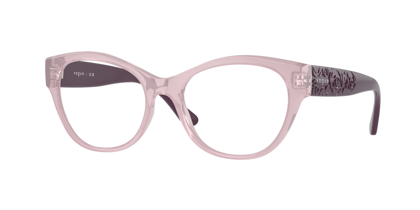 Vogue VO5527F Irregular Eyeglasses 3113-Opal Pink 52-135-17 - Color Map Pink