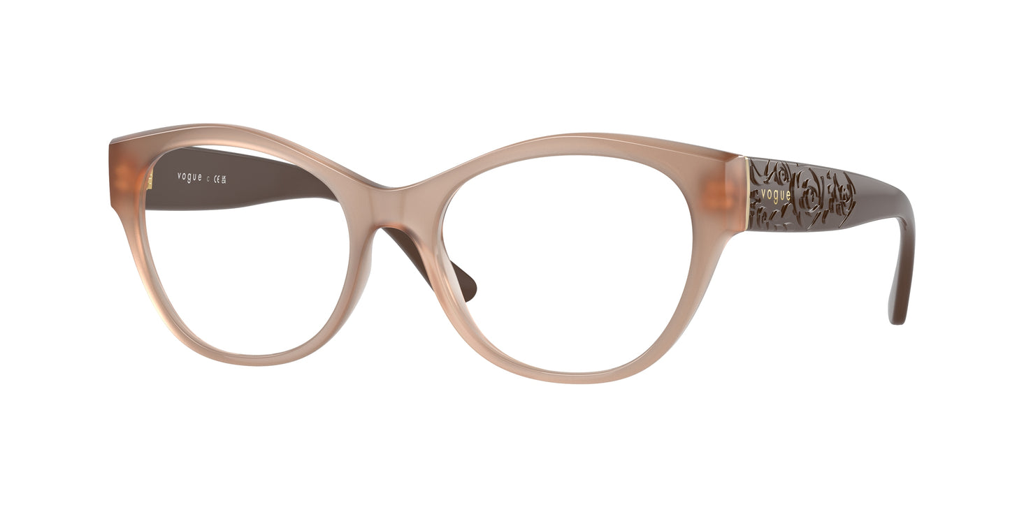 Vogue VO5527 Irregular Eyeglasses 3097-Opal Light Brown 52-135-17 - Color Map Brown