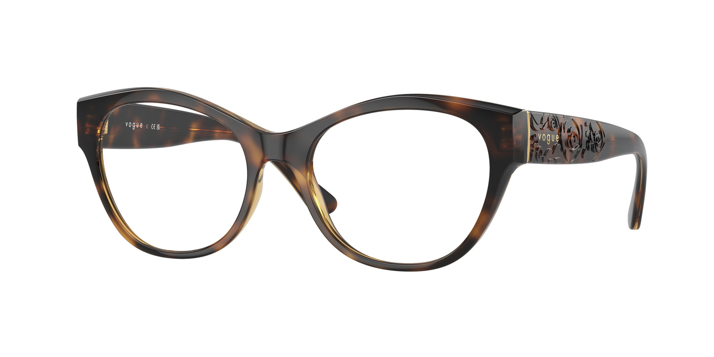 Vogue VO5527 Irregular Eyeglasses W656-Dark Havana 52-135-17 - Color Map Brown
