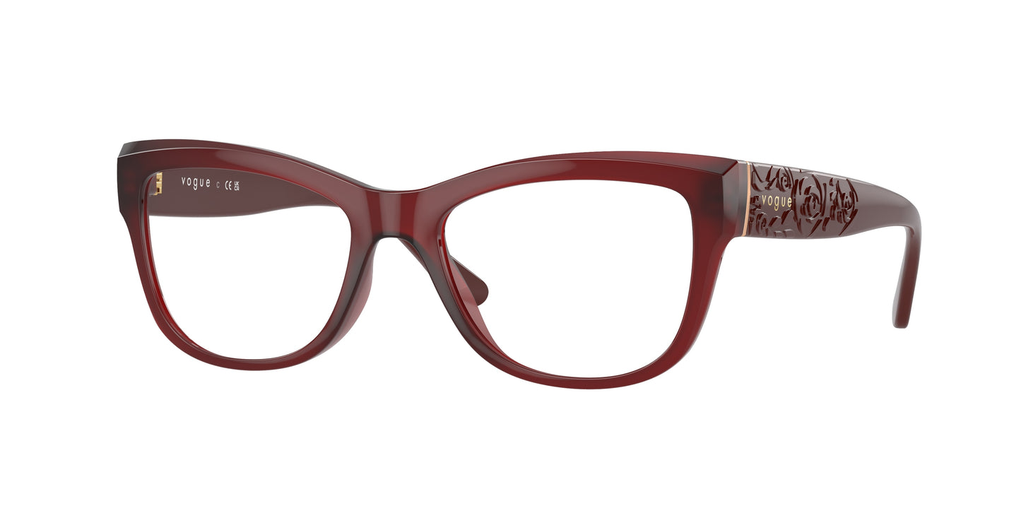 Vogue VO5528 Cat Eye Eyeglasses 3094-Opal Red 53-135-17 - Color Map Red