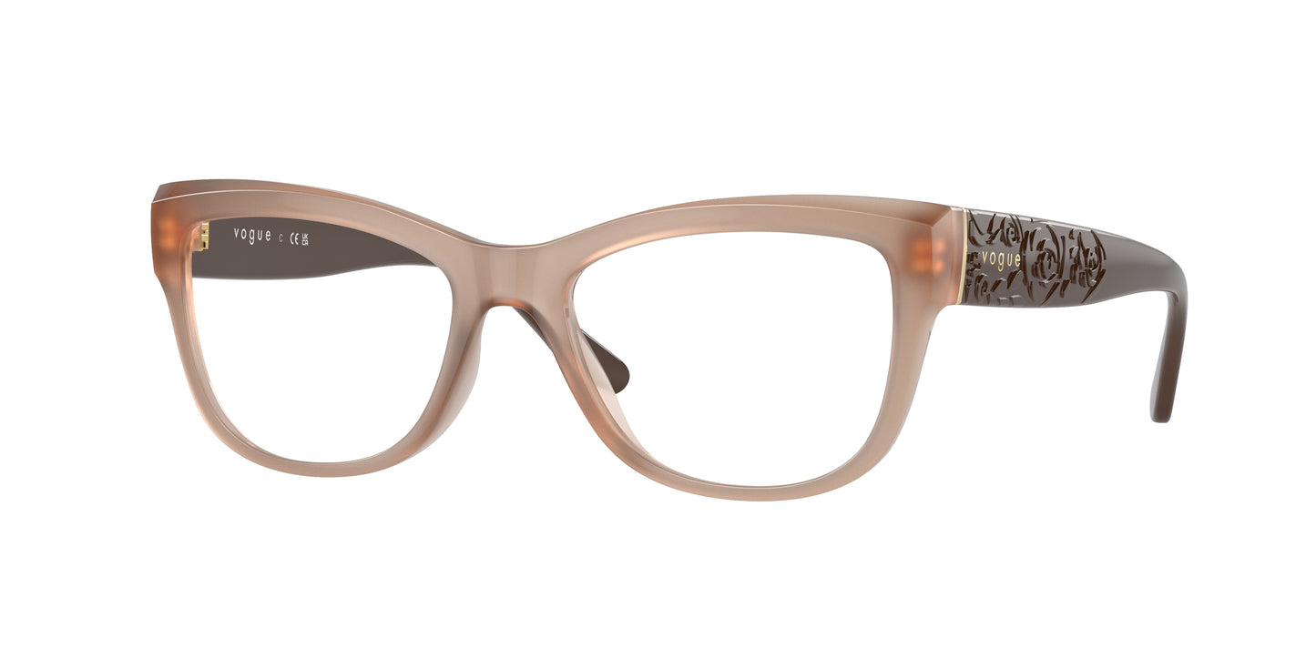 Vogue VO5528 Cat Eye Eyeglasses 3097-Opal Light Brown 53-135-17 - Color Map Brown