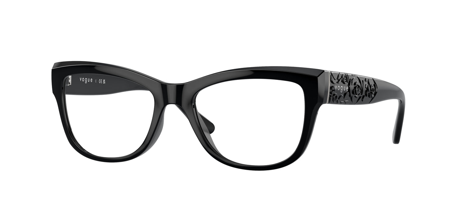 Vogue VO5528 Cat Eye Eyeglasses W44-Black 53-135-17 - Color Map Black